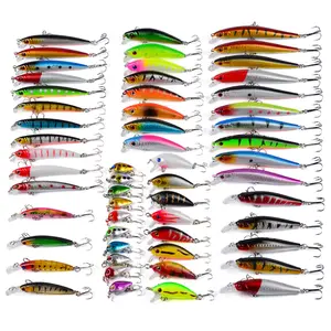 Multi 56 unids/set, Señuelos de Pesca de plástico de Metal cebo duro señuelo de Pesca japonesa cuchara Pesca Peche Artificial