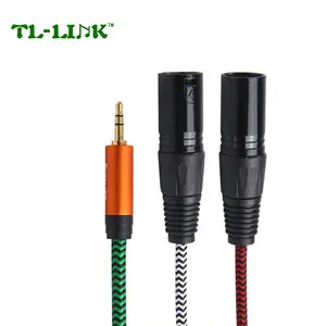 En iyi fiyat 3.5mm 2 XLR 3 Pin Fiş Y Splitter Kablo ses kablosu