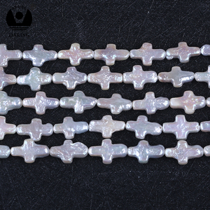 Gros Naturelles de Culture Irrégulière Croix Forme <span class=keywords><strong>Perles</strong></span> D'eau Douce Baroque <span class=keywords><strong>Perles</strong></span> - Product Image 5