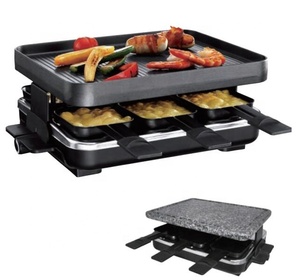 Grill <span class=keywords><strong>Raclette</strong></span> Électrique Portable <span class=keywords><strong>2</strong></span>-en-1 Antiadhésif avec Revêtement PTFE, Sans Fumée, Température Réglable, Nettoyage Facile <span class=keywords><strong>pour</strong></span> - Product Image 1