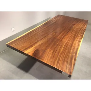 No defects South American walnut slab straight edge walnut dining table