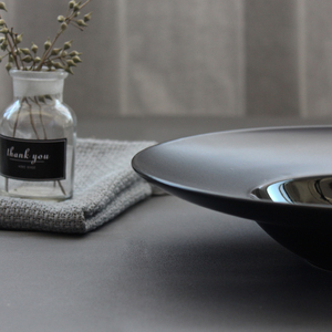 Style japonais vaisselle d'hôtel de haute qualité pas cher prix 9/10/12 pouces glaçure noire assiette en porcelaine - Product Image 4