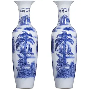 Chinoiserie blauw en wit antieke porseleinen vazen