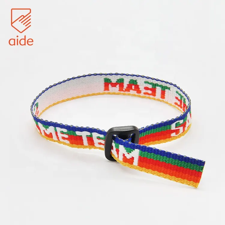 Personalizado Barato Ajustável Rosca Fina Pano Tecido Pulseira Da Amizade