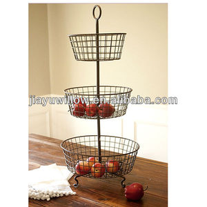 10% de réduction ! Panier à fruits en métal à 3 niveaux, paniers muraux à 3 niveaux, panier suspendu à 3 niveaux - Product Image 5