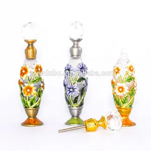 6ml Metal Flower Bee Pupa Shape Arabic Glass Perfume Bottle Attar Parfum Essential Oil Bottles#56339/56536/56341/56513