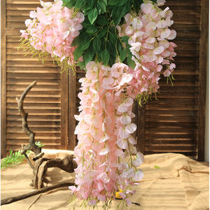 Real Touch seda boda decorativa Artificial Wisteria vid hogar decorativo telón <span class=keywords><strong>de</strong></span> fondo Wisteria flor colgante <span class=keywords><strong>planta</strong></span> Artificial - Product Image 2