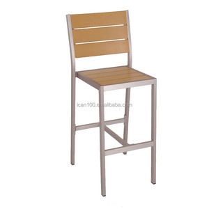 Moderne Teakholz-<span class=keywords><strong>M</strong></span>öbel gebürsteter stapelbarer Barhocker aus Aluminium - Product Image 2
