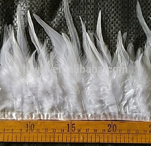 Garnitures blanches de frange de plume de selle pour la jupe/déguisement/accessoires de déco de mariage - Product Image 2