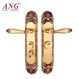 Prime Quality Polished Metal Anti Prying American Double Pull Villa Home Bedroom <strong>Copper</strong> Manual Sliding <strong>Door</strong> <strong>Knob</strong> Lock Set - Product Image 5