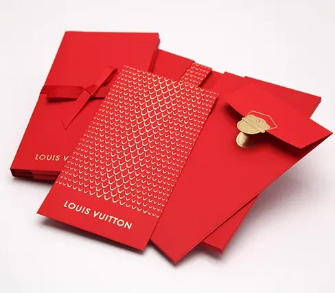 Rood Pakje Geld Lucky Envelop Glossy Paper Custom Rood Papier Enveloppen Nieuw Jaar Lucky Rode Pocket Envelop