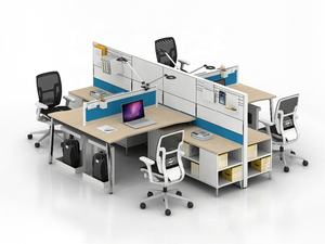 Zeitgenössische Büro-Kabinen 1/<span class=keywords><strong>2</strong></span>/<span class=keywords><strong>3</strong></span>/4/6 Personenbüro Trennwand-Arbeitsplatz - Product Image 2