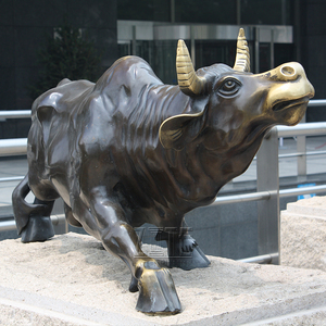 Escultura decorativa de Metal y bronce de tamaño real para ganado, estatua de Toro, corrida de toros - Product Image 6