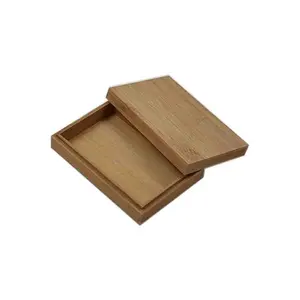 High Quality Bamboo Gift Keepsake Box Separated Cover Fabric Felt Wooden Cup Box