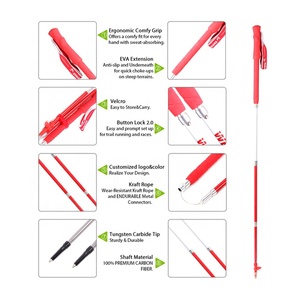Kinggear 4 Sections Lightweight Foldable <strong>Folding</strong> Carbon Fiber Travel Hiking Trekking Poles <strong>Walking</strong> <strong>Stick</strong> with EVA Foam Handle