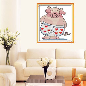 NKF le <span class=keywords><strong>petit</strong></span> cochon, adorable animal, point de croix facile pour débutant - Product Image 5