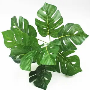 Factory direct YGB002 simulation green plant potted decorative gel texture leaves 9 head bunch turtle back leaf artificial plant
