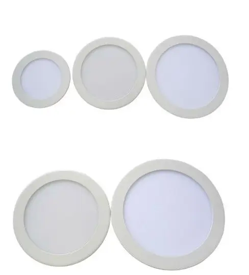 Panneau lumineux LED encastré pour cuisine et salle de bain 220V 6W, plafonnier LED rond/carré, lumière chaude // blanc froid