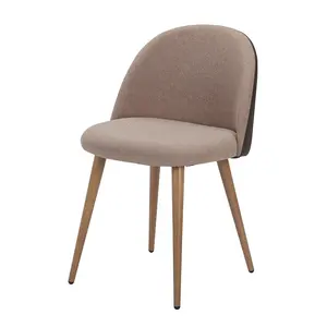 织物木质设计餐椅丝绒西班牙自然系餐厅餐椅