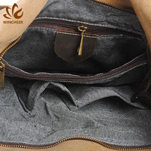 Professionnel hobo hippie fronde bandoulière en cuir garniture tissu sac à main messenger hommes <span class=keywords><strong>cir</strong></span>é toile épaule longue <span class=keywords><strong>bande</strong></span> sac - Product Image 6
