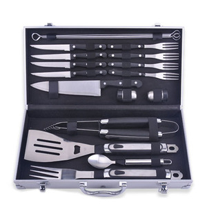 19pcs stainless steel <strong>barbeque</strong> tool <strong>set</strong> - Product Image 1