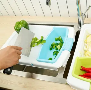 Cocina creativa multifunción cortar Junta gota de agua de plástico tablero de corte