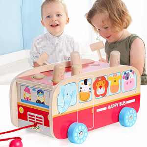 del bebé juegos educativos de Madera Juguetes de niño pequeño martillo bosque a coche de juguete animales feliz autobús - Product Image 1