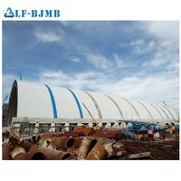 Almacén prefabricado, construcción, espacio, estructura, almacenamiento de carbón, techo arqueado, en Filipinas