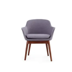 fabric leisure chair modern hotel chair wood four leg dining chair