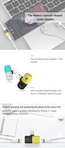 Thiết Kế Tùy Chỉnh Mới Nhất Capsule Hình Âm Thanh Adapter <span class=keywords><strong>3</strong></span> Trong <span class=keywords><strong>1</strong></span> Sạc Nhanh Mini Headphone Nối Cho Android Và Iphone Series - Product Image 5