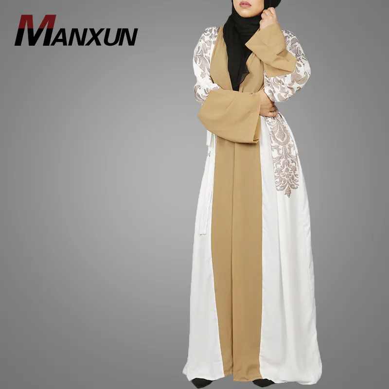 2019 toptan klasik siyah açık ön Abaya Kimono müslüman Kaftan özel tasarım arapça giyim OEM modelleri Dubai Kimono