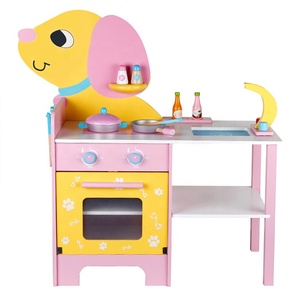 Multi-Funzione Per Bambini Little Chef Rosa Carino Cane di Legno Cucina Pretend Gioca Toy Set - Product Image 1