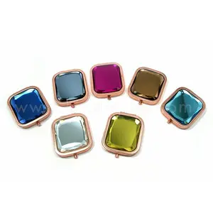 Mini miroir de maquillage de poche, miroir compact coloré de haute qualité