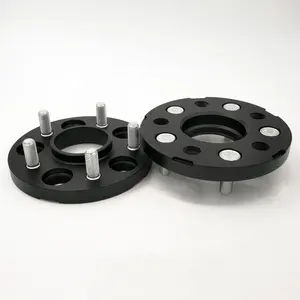 Negro 15mm 5x114,3 hub centrada en la rueda de aluminio espaciador 56,1mm CB 12x1,25 pendientes encaja subaru