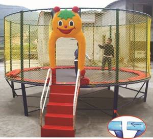 ISO Approved Cute Round <strong>Trampoline</strong> Bed with <strong>Canopy</strong>/air <strong>Trampoline</strong> Price/cheap <strong>Trampolines</strong> QX-B3404 - Product Image 2