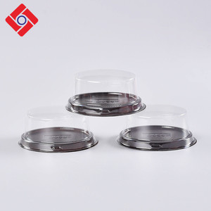 Desechable de plástico transparente redondo Mousse pastel de queso de embalaje de la caja de la ampolla con tapas - Product Image 5