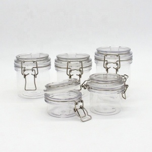 Mỹ Phẩm Nhựa Clip Top Kín <span class=keywords><strong>40Ml</strong></span> 60Ml 80Ml 120Ml Pet Kilner Jar Với Gasket Muỗng - Product Image 5