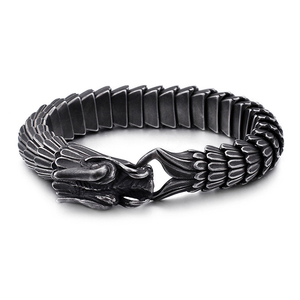 Bracciale di Lusso con Drago Placcato Oro Nero per Uomo, Catena in Acciaio Inox con Motivo a Scaglie di Drago per Regalo, Anniversario, Festa - Product Image 1