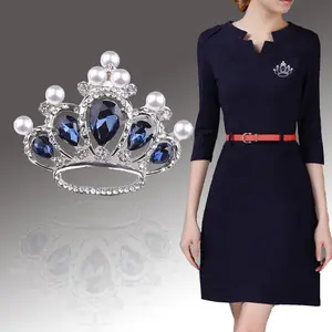 Personalizzata Corona Spille di Strass Blu Royal Spilla Pin del Risvolto del Commercio All'ingrosso