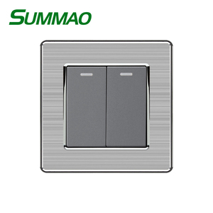Atractivo moderno impermeable <span class=keywords><strong>Interruptor</strong></span>, Control interior 2Gang 1Way interruptores eléctricos con indicador <span class=keywords><strong>Led</strong></span> - Product Image 2