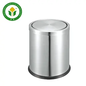 Customized size 12L hotel stainless steel rubbish bin waste bin trash bin