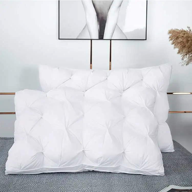 Pillow100% Cotton Fabric Down Feather Pillows Cheap Decorative Hotel Insert Pillow Almohada Fluffy Bed Pillow For Sleeping