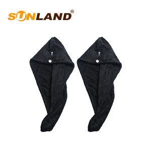 Sunland nuevo diseño de terciopelo de <span class=keywords><strong>coral</strong></span> de microfibra negro cabello seco tapa - Product Image 1