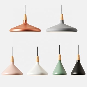 Float Macaron Cône Plug Aluminium Bois Trompette Pendentif luminaires - Product Image 2