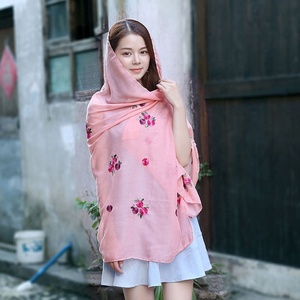 Mới Hồi Giáo Phụ Nữ Hijab Phong Cách Thêu Mô Hình Headcover Chiếc Khăn Hoa Thiết Kế Đồng Bằng Đầu Bọc Khăn Choàng - Product Image 6