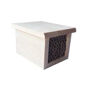 Ruche en bois de pin de qualité naturelle, <span class=keywords><strong>maison</strong></span> avec tube de papier, nouveauté - Product Image 5