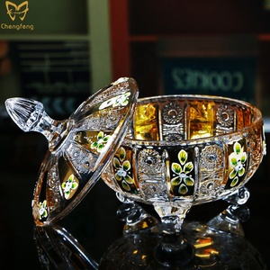 Cristal sin plomo tazón con oro pintado diseño/hogar cristalería - Product Image 2