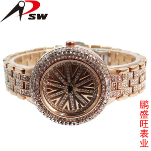 Relojes de lujo de oro de <span class=keywords><strong>22k</strong></span> con diamantes para mujer, reloj de pulsera de Material de aleación para mujer - Product Image 3