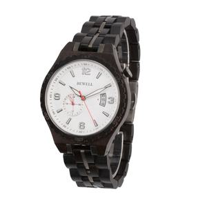 Montre-bracelet en bois mécanique automatique de luxe BEWELL avec chronographe logo personnalisé mouvement japonais-dernier cadran professionnel pour hommes - Product Image 1