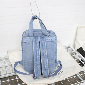 Mochilas Escolares de Mezclilla Unisex para Adolescentes al por Mayor, con Cierre de Cremallera, Estilo Normcore Minimalista, Forma Cuadrada, para el Tiempo Libre - Product Image 2